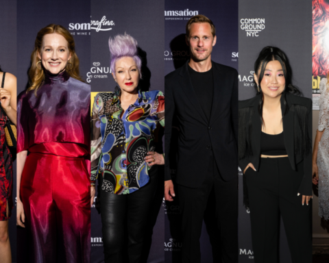 Collage of the main stars from each of the six films as part of the Cinema Center Tribeca Film Festival 2023 Events. One of the main stars from each of the films are posing in front of a sponsor backdrop.