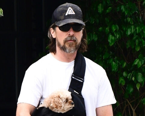 Christian Bale Brings His Tiny Puppy On A Scooter Ride in LA