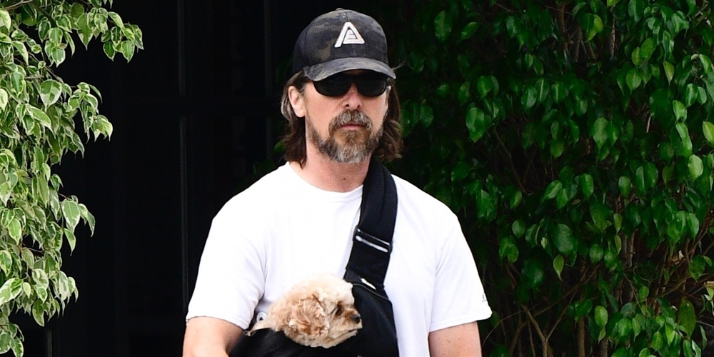 Christian Bale Brings His Tiny Puppy On A Scooter Ride in LA