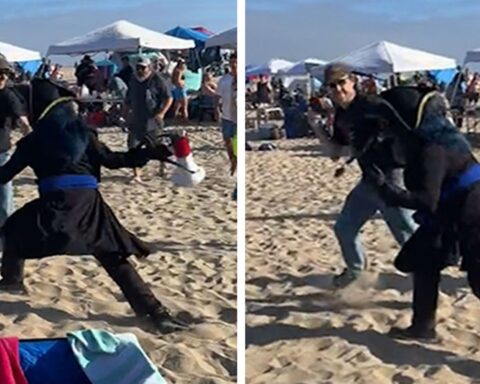 Man Attacked By Furry At Huntington Beach Meetup, Wild Video Shows