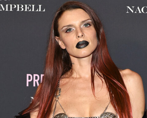 Julia Fox Risks Waldrobe Malfuncion in Chain Link Bikini for PrettyLittleThing x Naomi Campbell Fashion Show