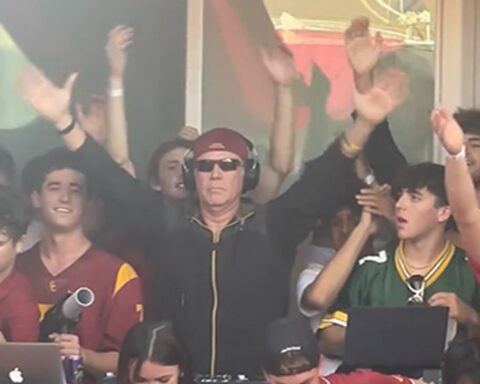 Will Ferrell DJs At USC Frat House Before Big Arizona Win