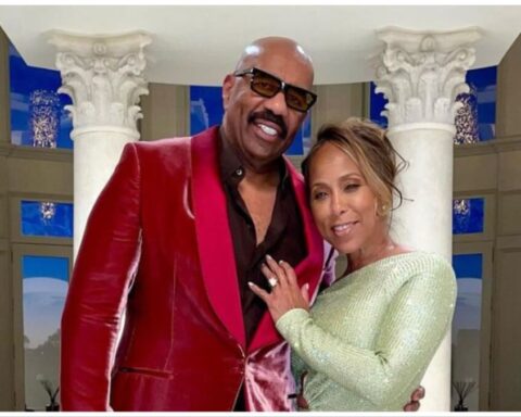 Steve Harvey defends his wife Marjorie following weeks of claims about their alleged divorce and her cheating with two of his staff members.